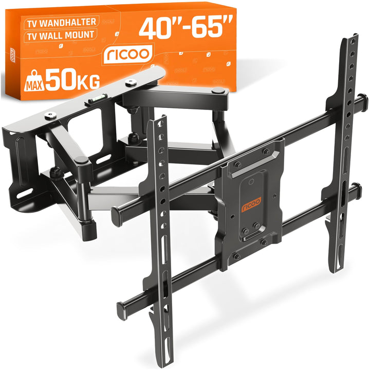 RICOO TV Wandhalterung Fernseher Schwenkbar Neigbar für 32-65 Zoll, Universal TV Halterung S7244, Fe