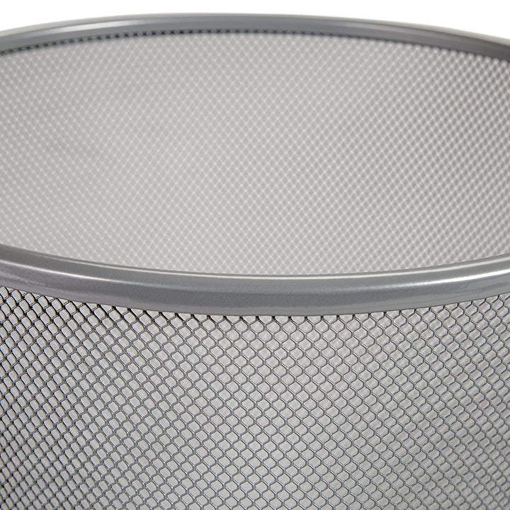 SENENQU 3 Stück Papierkorb Büro Metall, 12L Büro Mülleimer Silber Metall Gitter, Kleine Papierkorb M