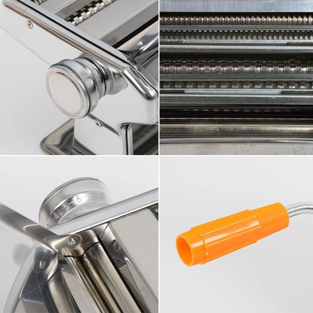 Willonin Nudelmaschine Pasta Maker Edelstahl Frische Manuell Pasta Walze Maschine Cutter mit Klemme