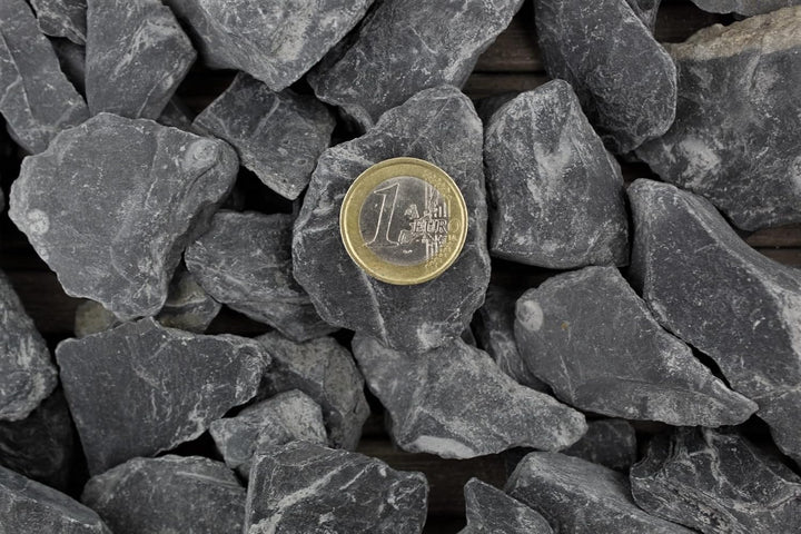 Gartenwelt Riegelsberger Ziersplitt Ardesia Slate Nero 30-80 mm 25 kg Sack Splitt Gabionenfüllung De