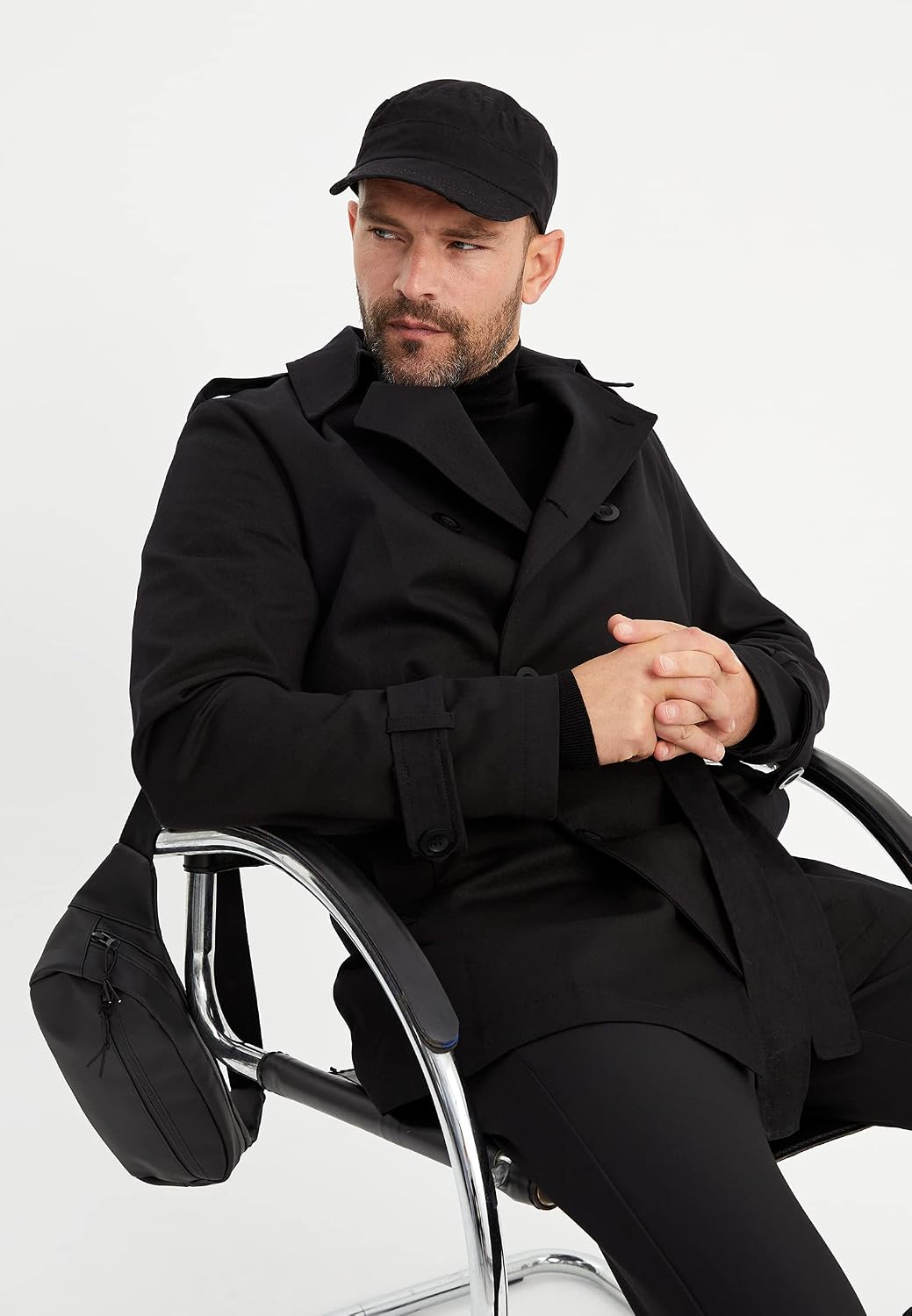 Leif Nelson Trenchcoat Herren kurze Jacke Kurzmantel Halbmantel Business Übergangsjacke Männer Lange
