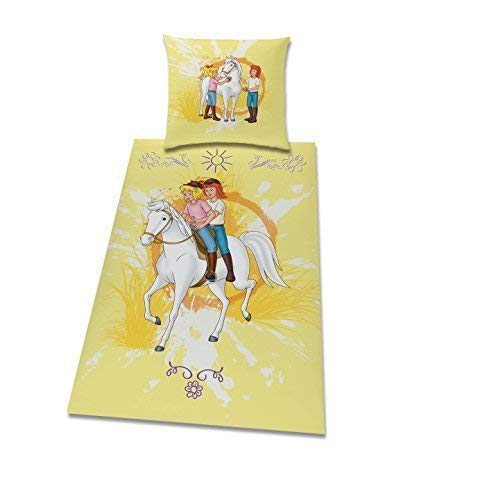 Tex idea Bettwäsche Glatt Bibi und Tina Blocksberg 135 x 200 Reissverschluss Geschenk Neu - All-In-O