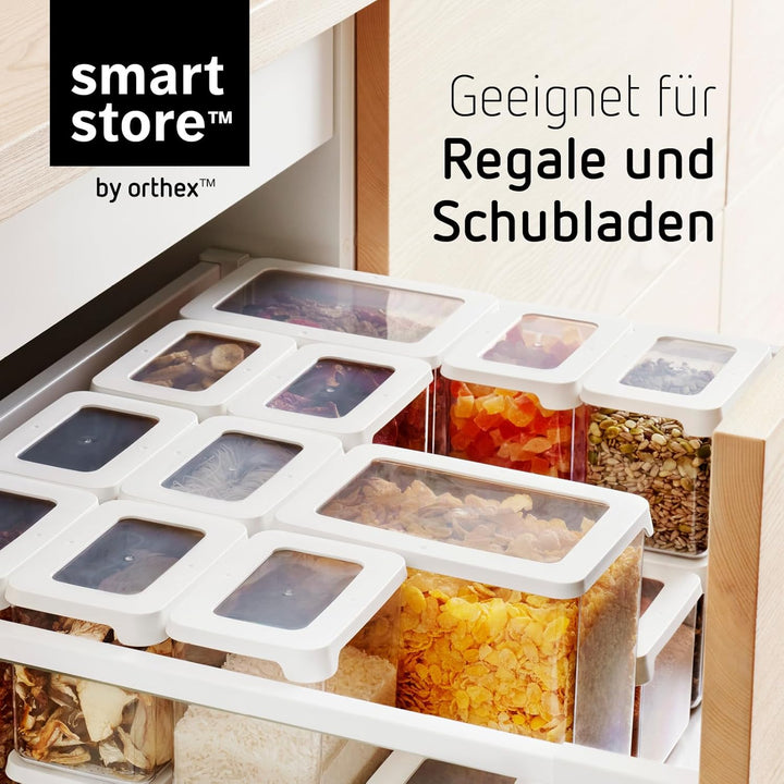 SmartStore Vorratsdosen 5er Set Luftdicht – Plastik Aufbewahrungsbox mit Deckel, BPA Frei, Spülmasch