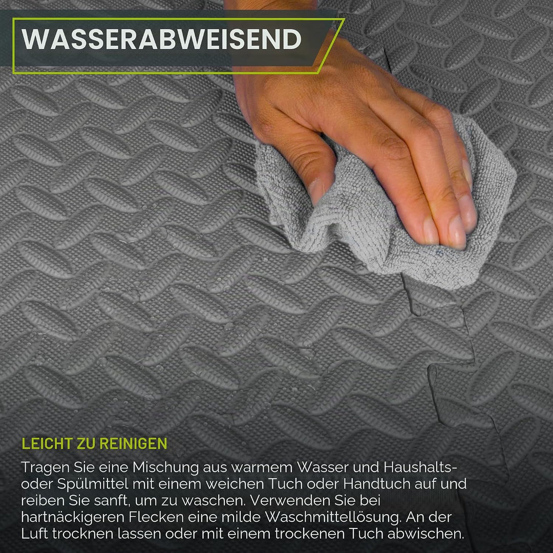 ProsourceFit Puzzlematte 1,2 cm dick – 4,4 m² - 12 Ineinandergreifende Eva Bodenschutzmatten – Boden