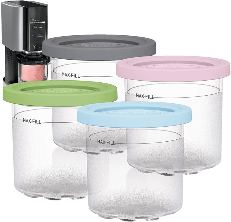 4 Pack Containers Reusable and Lids for Ninja Ice Cream Maker Machine Accessories