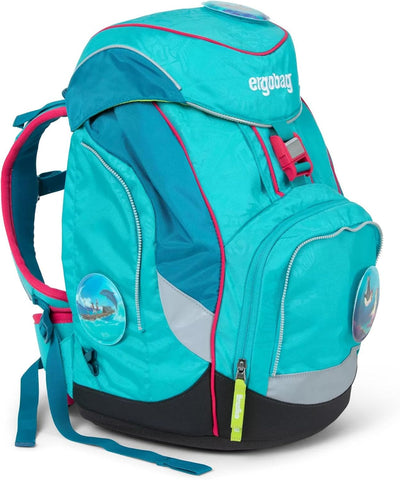 ergobag pack Set ergonomischer Schulrucksack, Set 6-teilig 20 Largo Bärgasus Glow - Lila