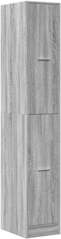 vidaXL Apothekenschrank, grau, 30 x 41 x 174,5 cm, Spanplatte, Apothekenschrank, Apothekenmöbel, Sch