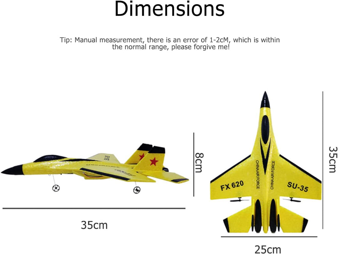 BuyWeek RC Flugzeug, SU35 2 Kanal Ferngesteuertes Flugzeug Starrflügler Ferngesteuert Flugzeugmodell