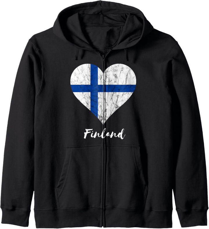 Finnen Herz Finnische Flagge Suomi Finnland Reise Sisu Kapuzenjacke