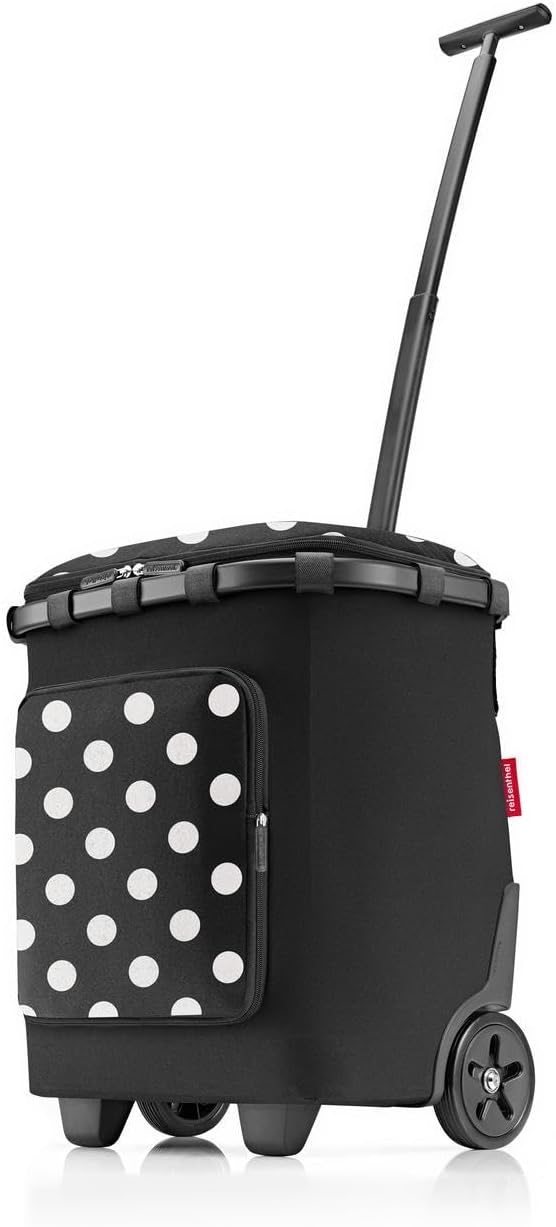 reisenthel carrycruiser Plus in Frame dots White – Tragbarer Einkaufstrolley mit Kühlfach, Schulterg