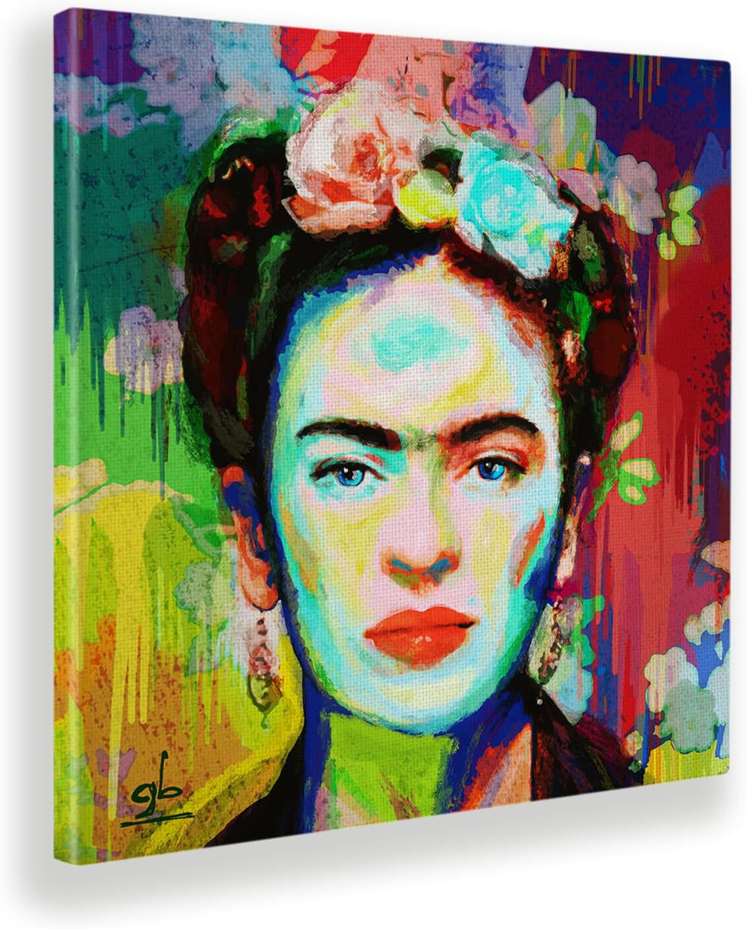Giallobus - Gemälde - Frida - Leinwand - 100x100 - Bereit zum Aufhängen - Moderne Gemälde für zu Hau