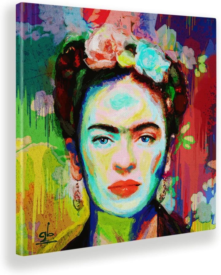Giallobus - Gemälde - Frida - Leinwand - 100x100 - Bereit zum Aufhängen - Moderne Gemälde für zu Hau
