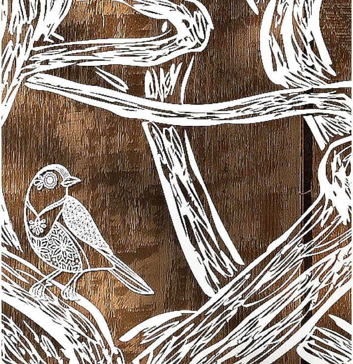 Runa Art Wandbilder Baum Abstrakt 5 Teilig Bild auf Vlies Leinwand Deko Wohnzimmer Holzmotiv Beige B