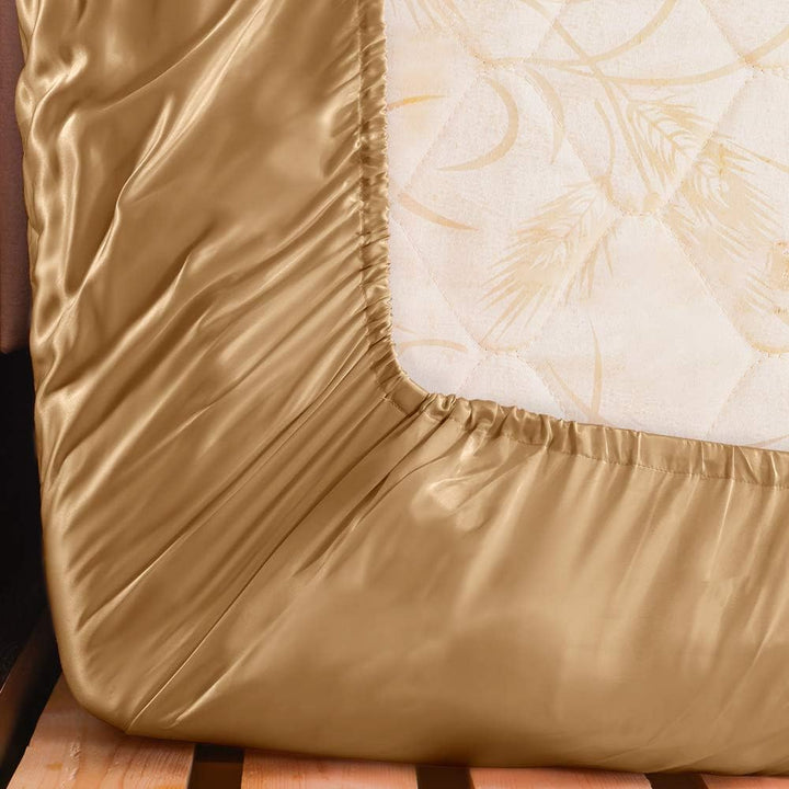 THXSILK Spannbettlaken Seide Bettlaken 100x200, Gold Seiden Bettlaken, 100% Reine 19 Momme Maulbeers