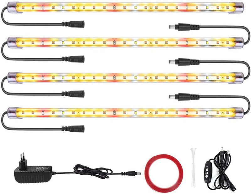 Led Pflanzenlampe LM301B ＆Full Spectrum 3500＆Rote LED-Streifen mit Timer 3/6/12 Stunden Doppelkanal