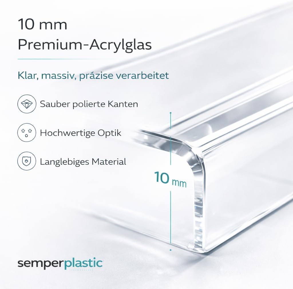 semper plastic Acrylglas Monitorständer transparent aus deutscher Herstellung - Exklusive Monitorerh