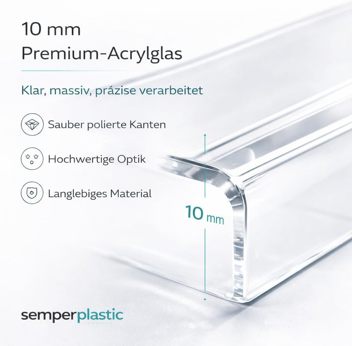 semper plastic Acrylglas Monitorständer transparent aus deutscher Herstellung - Exklusive Monitorerh