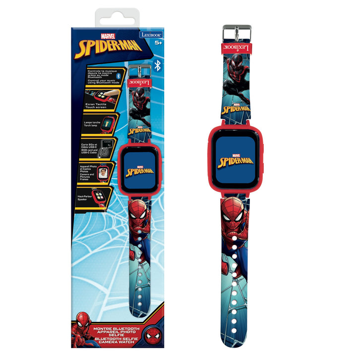 Lexibook, Spider-Man, Bluetooth-Uhr mit Farbdisplay, Spider-Man mit Kamera und 8-GB-Speicherkarte, R