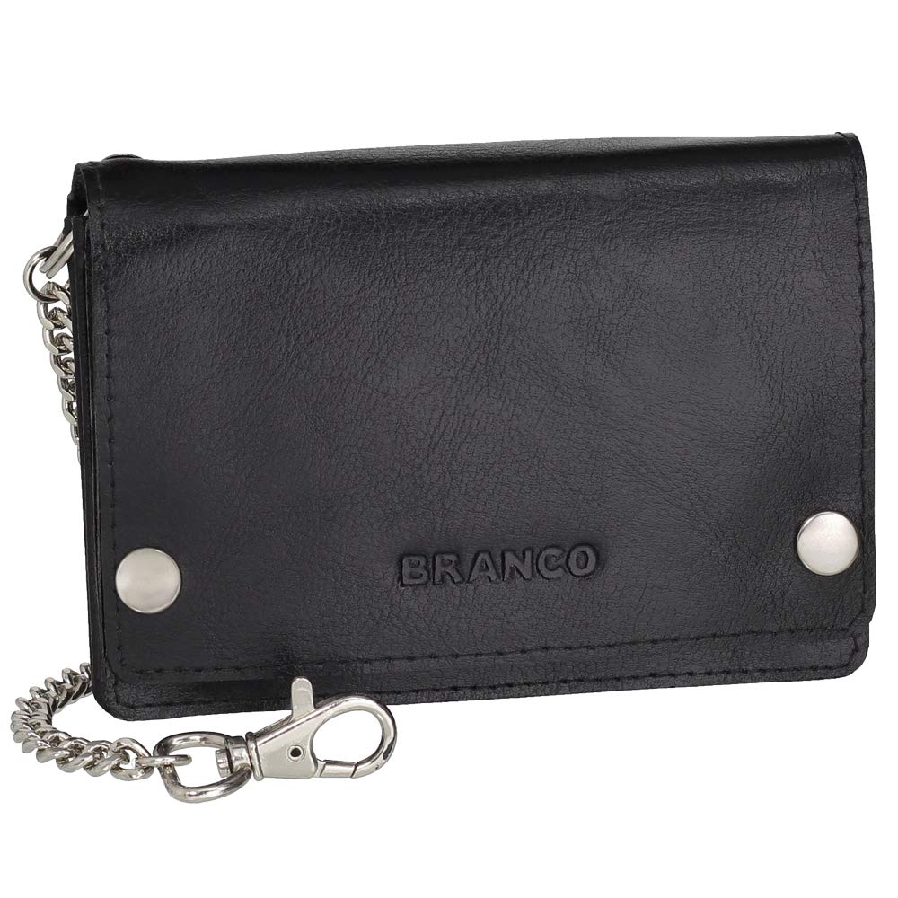 Ledershop24 Luxus Leder Bikerbörse mit Kette Biker Geldbörse Portemonnaie 408 Geldbeutel 13,5 cm Sch