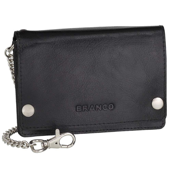 Ledershop24 Luxus Leder Bikerbörse mit Kette Biker Geldbörse Portemonnaie 408 Geldbeutel 13,5 cm Sch