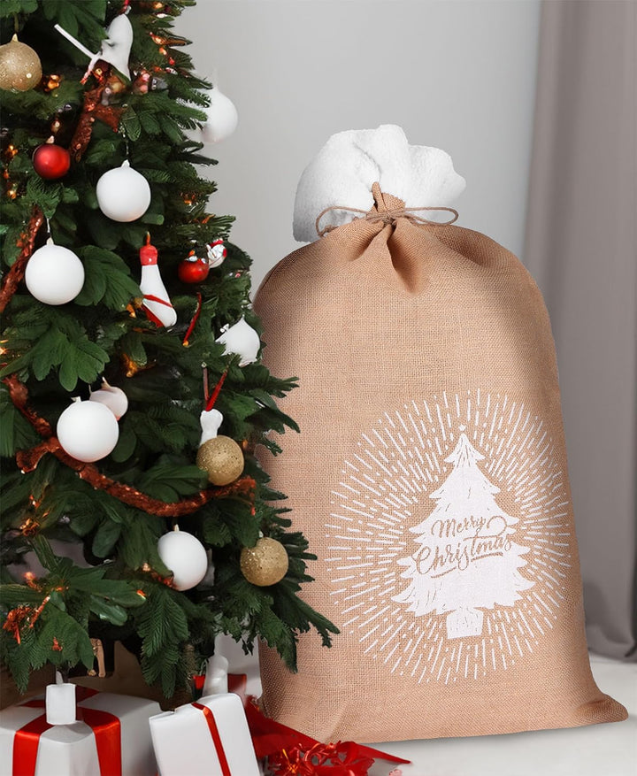 BRUBAKER 3er Set Weihnachtssack - 80 cm Geschenksack mit weihnachtlichen Motiven - Nikolausbeutel zu