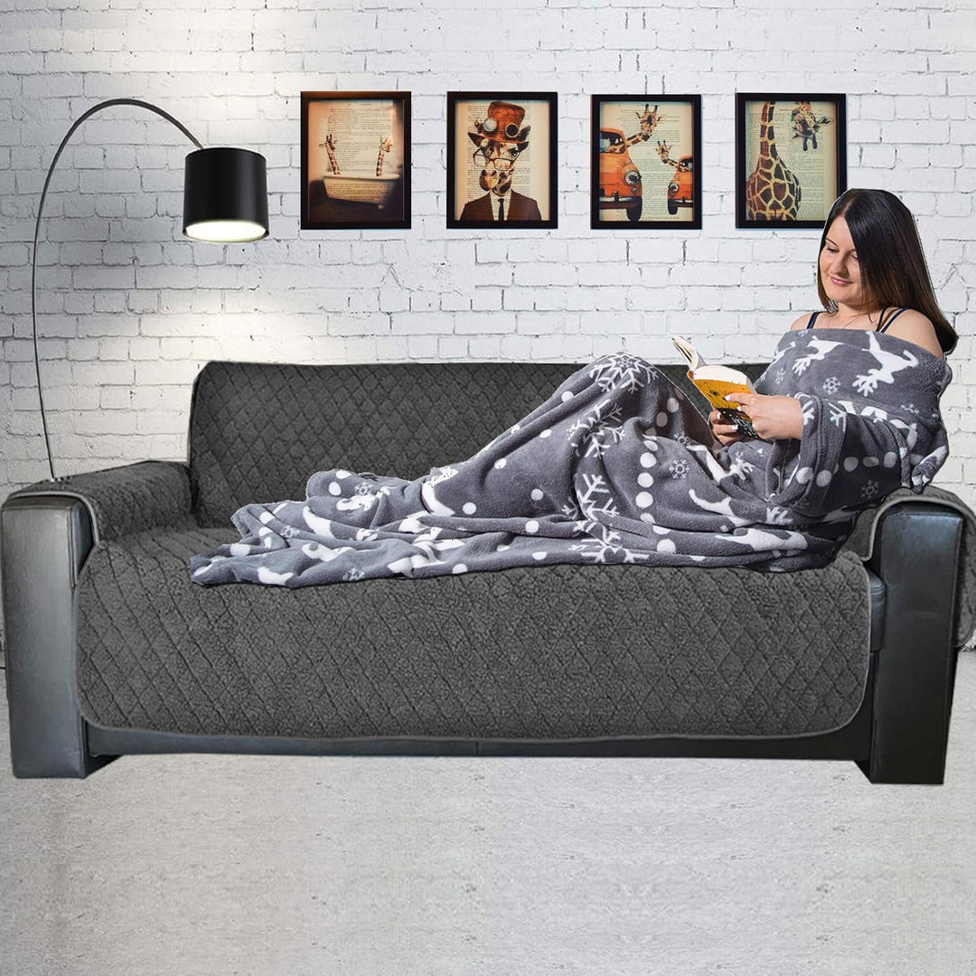 HOMELEVEL Kuscheldecke mit Ärmeln Ärmeldecke 200cm x 150cm Grau Norweger Design Norweger 1 - Grau, N
