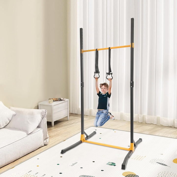 Klimmzugstange Freistehend, Pull up Bar mit Ringe, Verstellbar von 160 bis 215 cm, Klimmzugstange fü