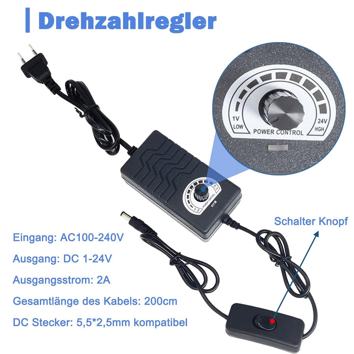 Hubkolbenmotor Linearaktuator DC 24V DIY Motor Hub 3cm-15cm 120rpm mit Drehzahlregler und Ende Verbi