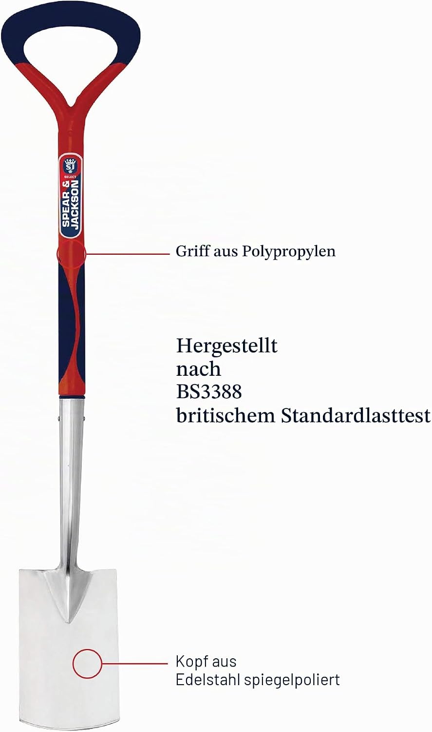 Spear &amp; Jackson 1194EL Select Edelstahl-Damenspaten Grenzspaten, Grenzspaten