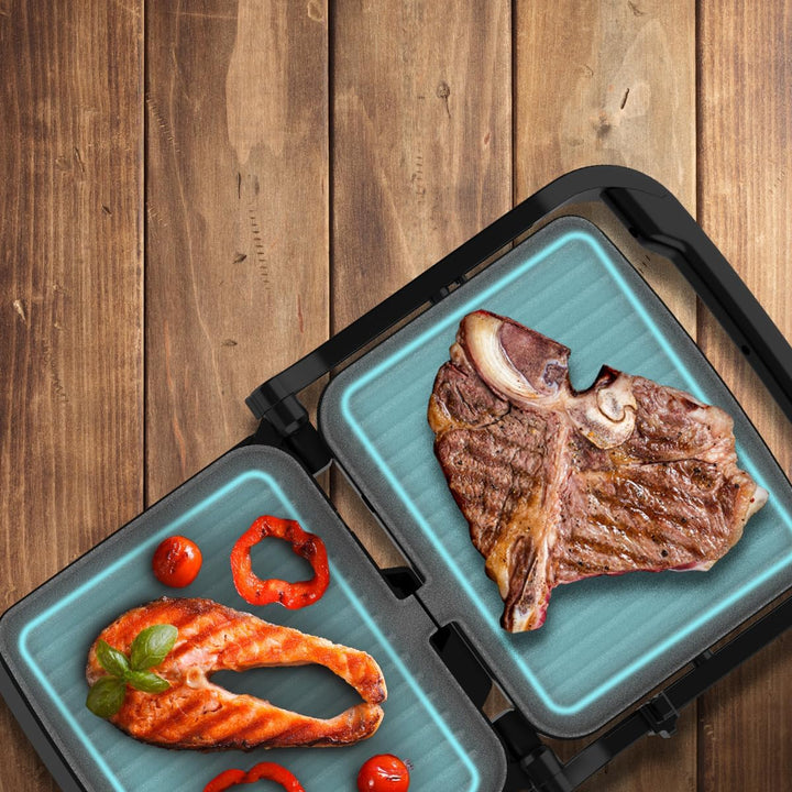 Cecotec Rock'nGrill Elektrogrill 1500 Full Open, 1500W, Öffnung 180°, RockStone, Antihaftbeschichtun