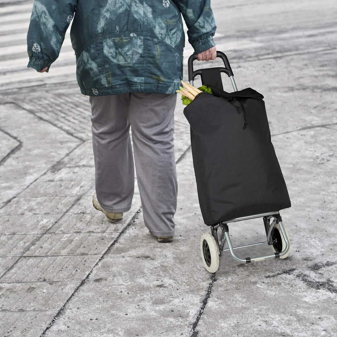 Relaxdays Einkaufstrolley, klappbar, 25 L Einkaufstasche mit Rollen, bis 10kg belastbar, HBT 91 x 40