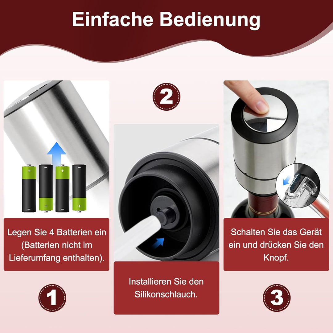 Elektrischer Weinspender, Elektrischer Weinbelüfter, Automatische Weinspenderpumpe, Elektrischer Dek