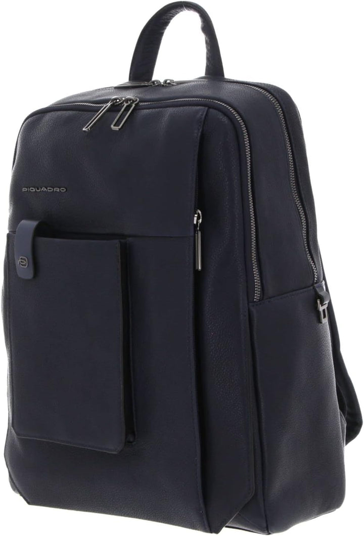 PIQUADRO Tallin Rucksack aus Leder, blau, Taglia unica, Business