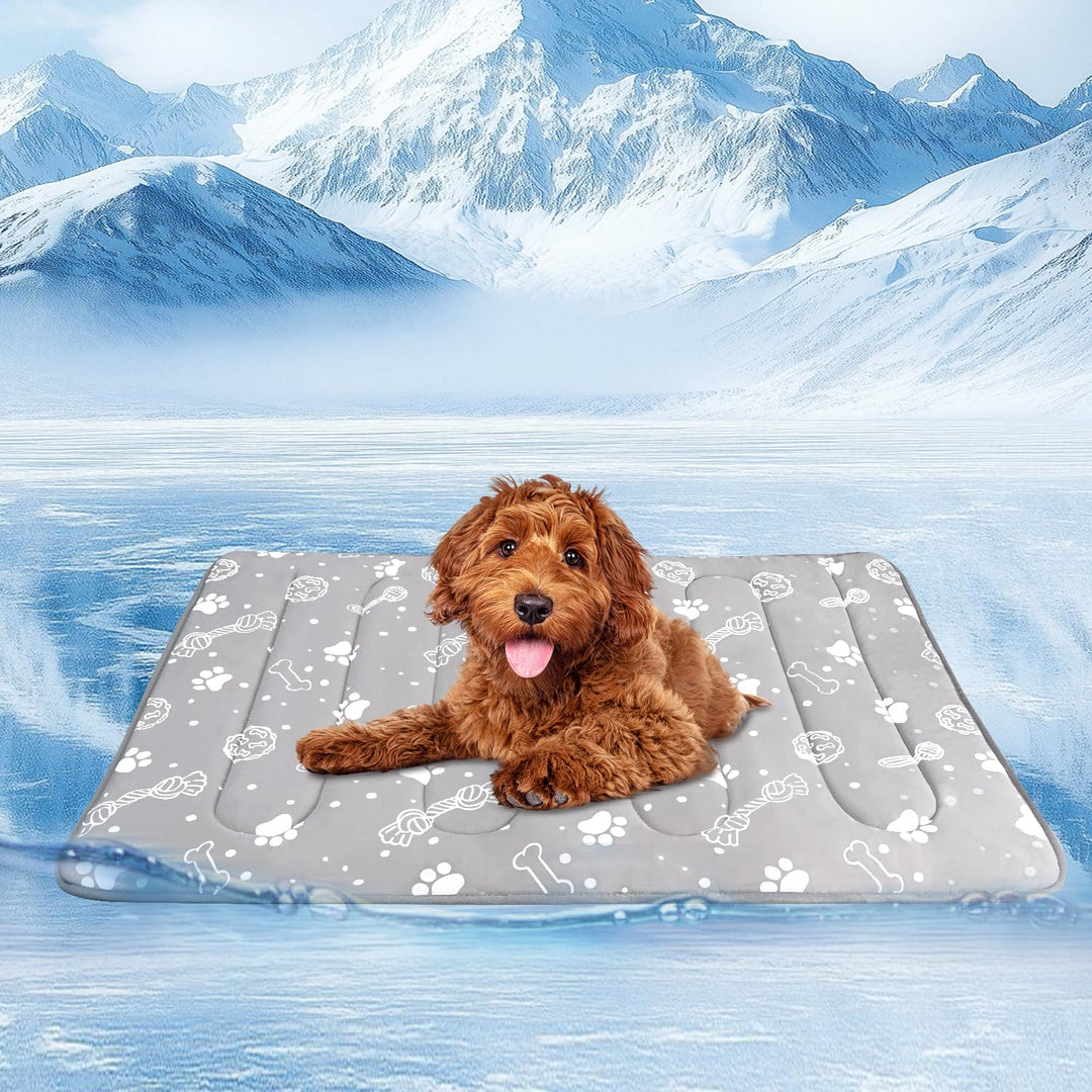 MH MYLUNE HOME Verbesserte Kühlmatte für Haustiere,75x 50 cm,Grau | 300 g verstärkte Polsterung und