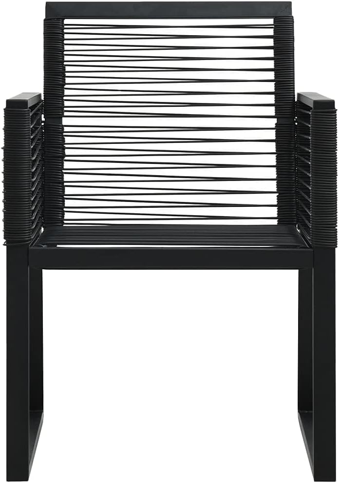 WIFESE Gartenstühle 2 STK. Schwarz BalkonmöBel GartenmöBel Set Gartenstuhl StapelstüHle Rattan Garte