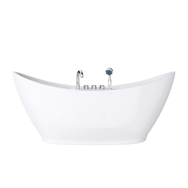 doporro Freistehende Design-Badewanne 180x80x80cm Acryl mit Armatur | Badewanne komplett mit Ablaufg