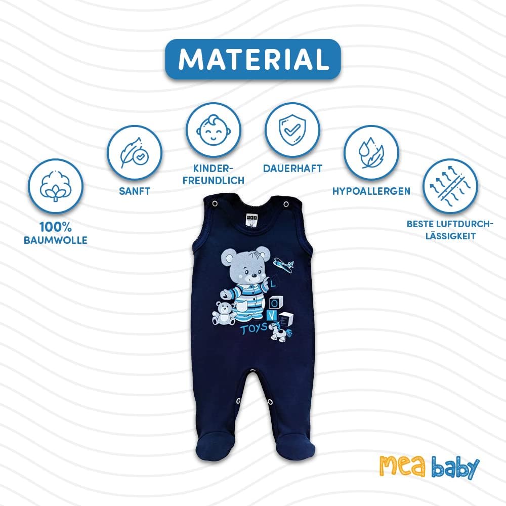 Unisex Baby Strampler mit Aufdruck aus 100% Baumwolle im 5er Pack. Baby Strampler für Mädchen Baby S