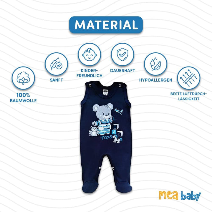 Unisex Baby Strampler mit Aufdruck aus 100% Baumwolle im 5er Pack. Baby Strampler für Mädchen Baby S