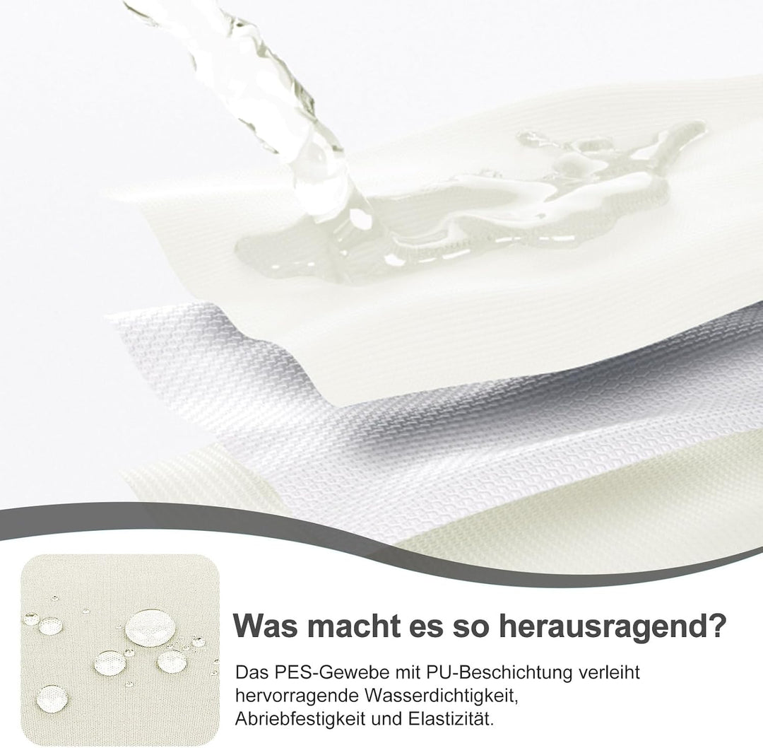 HENG FENG Balkon Sichtschutz 90x600cm für Privatsphäre, Cremeweiss | Balkonabdeckung wasserabweisend