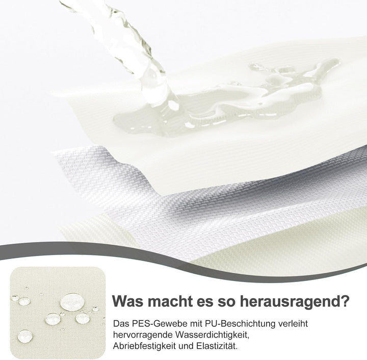 HENG FENG Balkon Sichtschutz 90x600cm für Privatsphäre, Cremeweiss | Balkonabdeckung wasserabweisend