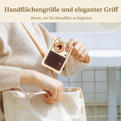 PRUNUS J-999 Mini Bluetooth Lautsprecher mit Radio FM, Retro Radio Bluetooth Speaker Wiederaufladbar