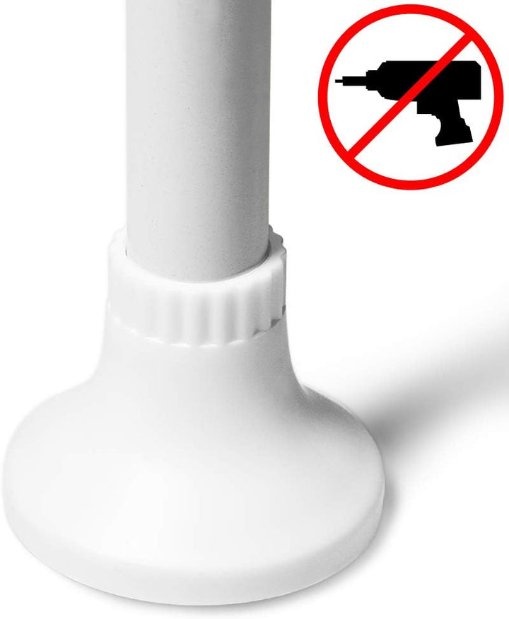 Deuba® Teleskop Duschablage ohne Bohren 4 Ablagen 155-290 cm höhenverstellbar Edelstahl weiss Duschr