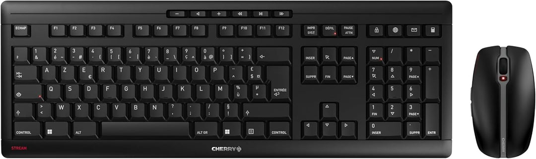 CHERRY Stream Desktop Wireless Kbd (FR), JD-8500FR-2 Französisches Layout - AZERTY batteriebetrieben