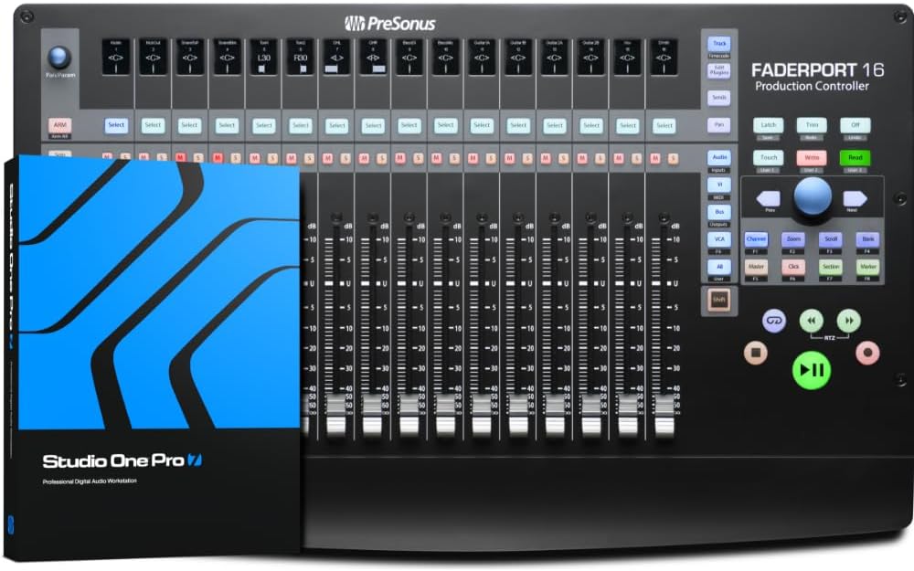 PreSonus FaderPort 16, 16-Fader DAW Mix Production Controller, mit Softwarepaket 16 Fader DAW-Contro