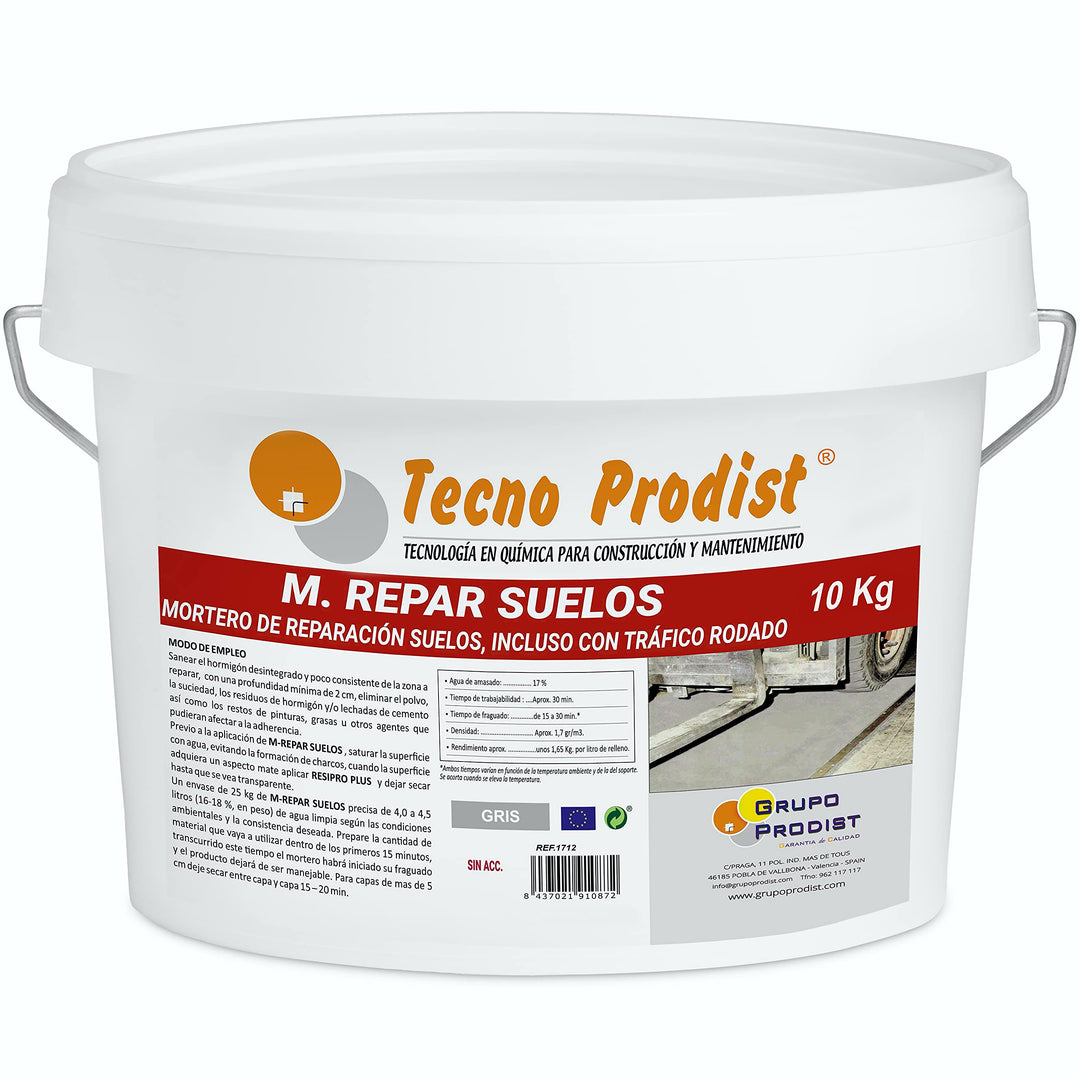 M-REPAR BÖDEN von Tecno Prodist - (10 Kg) Reparaturmörtel für Beton oder Zementböden, auch befahrbar