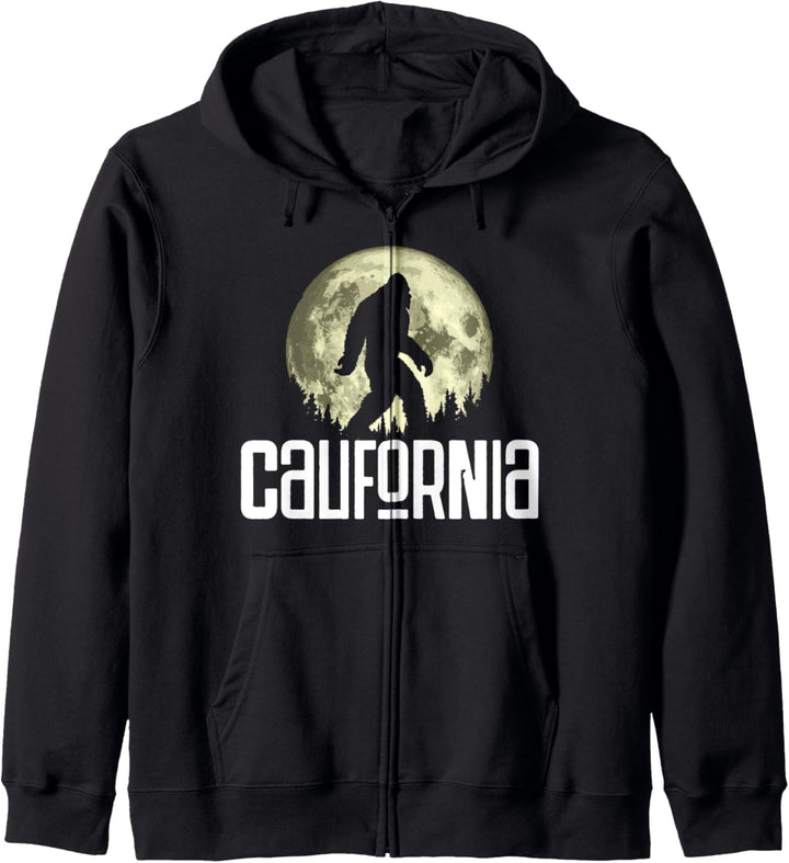 California Bigfoot Funny Full Moon Night Graphic Kapuzenjacke