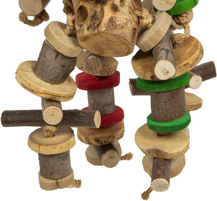 HappyBird | Riesiges Papageien Shredderspielzeug | Giant Bam Tower | 100 x 35 x 35 cm | aus Javaholz