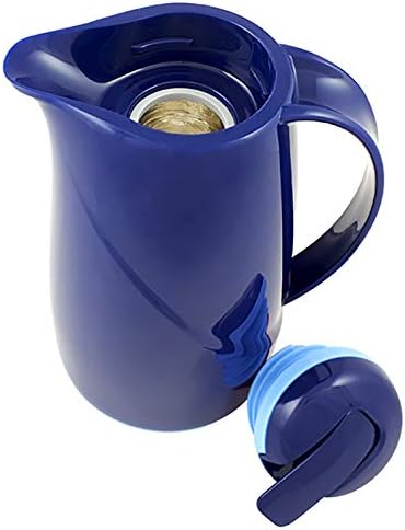 Helios 2934-008 Wave Push Kunststoff-Isolierkanne, 1 Liter, dunkelblau, Dunkelblau