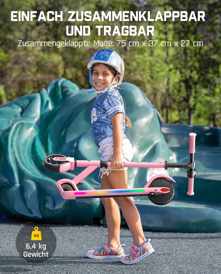 FanttikRide C9 Pro E Scooter Kinder von 120-160CM, Bunte Regenbogenlichter E Roller für Jungen und M