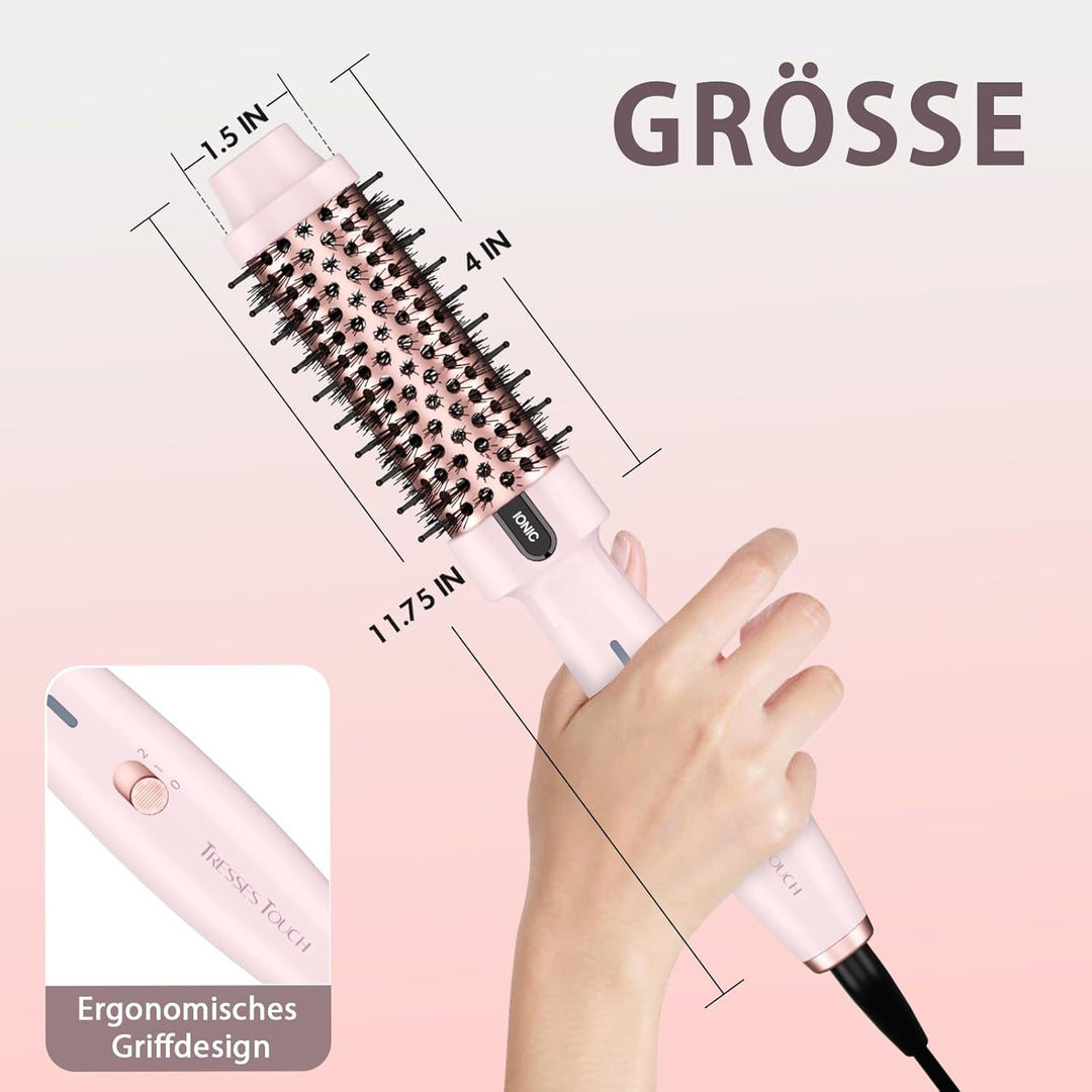Thermal Brush, Thermobürste Negativ-Ionen, Wärmebürste Rundbürste mit 2 Temperaturstufen, Stylingbür